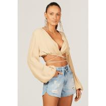 Blusa transpasse lisa coffe - all is love