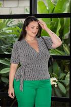 Blusa transpasse lurex