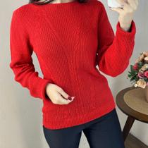 Blusa Tricô Ana Gonçalves A4418 - Vermelho Vibrante para um Inverno Estiloso Blusa Tricô Ana Gonçalves A4418 - Vermelho Vibrante para um Inverno Estiloso