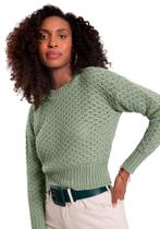 Blusa tricô feminina cropped blogueira frio lunender 66461