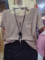 Blusa tricô feminina tamanho médio