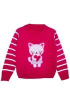 Blusa tricô infantil feminina gatinho Carlan