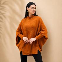Blusa tricô inverno poncho de tricot mousse SKU 277