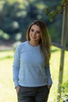 Blusa Tricô Jardim de Gelo Azul Blusa Tricô Jardim de Gelo Azul