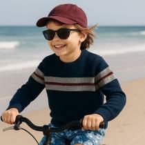 Blusa Tricô Kids Infantil Casaco Lã gola redonda Suéter Listrada manga longa - Cor Branco e Preto - Tamanho 8 Blusa Tricô Kids Infantil Casaco Lã gola redonda Suéter Listrada manga longa - Cor Branco e Preto - Tamanho 8