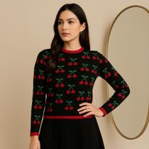 Blusa Tricô Modal Cereja Cherry