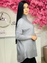 Blusa Tricô Modal Cinza tamanho Único tampa bumbum