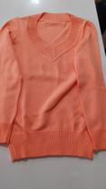 Blusa tricô modal gola gola v