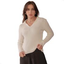 Blusa Tricô Polo Ajuste Regular e Design Clássico Blusa Tricô Polo Ajuste Regular e Design Clássico