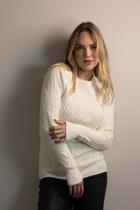 Blusa Tricô Sussurros de Cristal Branco Blusa Tricô Sussurros de Cristal Branco