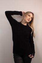 Blusa Tricô Sussurros de Cristal Preto Blusa Tricô Sussurros de Cristal Preto