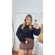 Blusa Tricô/Tricot inverno Feminina manga longa ponto fang Gola Canoa Coleção Inverno 2025