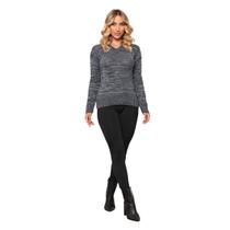Blusa Tricô Tricot Listrada Feminina Suéter Gola V Ref:954