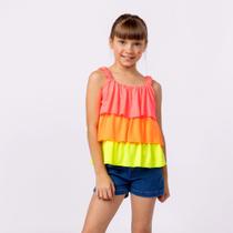 Blusa tricolor c/ babados