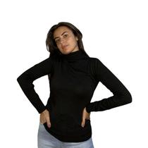 Blusa Tricot Basica Gola Alta Premium Feminino Lisa Inverno