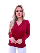 Blusa Tricot Basica Gola Alta Premium Feminino Lisa Inverno Blusa Tricot Basica Gola Alta Premium Feminino Lisa Inverno