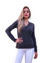 Blusa Tricot Basica Gola Alta Premium Feminino Lisa Inverno