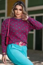 Blusa Tricot Bolas Manga Longa F081 Blusa Tricot Bolas Manga Longa F081