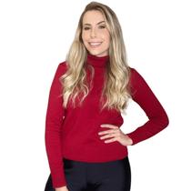 Blusa Tricot Cacharrel Feminina Básica Gola Alta M2-578C