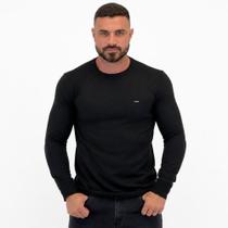 Blusa Tricot Dixie com Listras Gola Redonda Manga Longa Masculina Blusa Tricot Dixie com Listras Gola Redonda Manga Longa Masculina