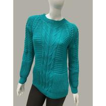 Blusa Tricot Elegante Casual Trancas Gola Redonda Tam M Blusa Tricot Elegante Casual Trancas Gola Redonda Tam M