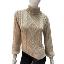 Blusa Tricot Feminina Elegante Fashion Outono/Inverno Detalhes Manga