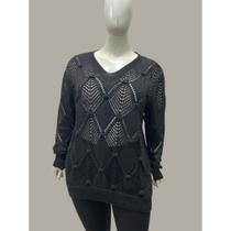 Blusa Tricot Feminina Elegante Lançamento Plus Size Tricô