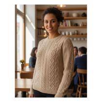 Blusa Tricot Gola Redonda Bolinhas Elegante Moderna Lançamento Plus Size Tam GG