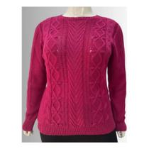 Blusa Tricot Gola Redonda Bolinhas Elegante Moderna Lançamento Plus Size Tam GG