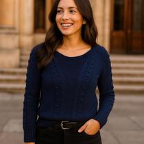 Blusa Tricot Gola Redonda Manga Longa