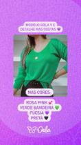 Blusa Tricot gola V e detalhe nas costas Blusa Tricot gola V e detalhe nas costas