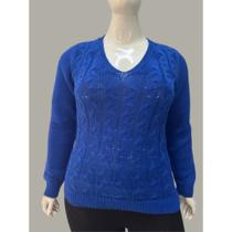 Blusa Tricot Inverno Feminina Elegante Lançamento Tricô Decote V Blusa Tricot Inverno Feminina Elegante Lançamento Tricô Decote V
