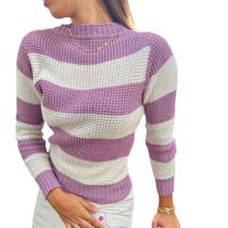 Blusa Tricot listra Candy Uva