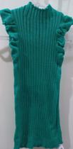 Blusa Tricot Manga Babado