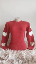 Blusa tricot manga coração Juliana