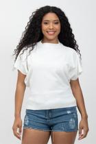 Blusa Tricot Manga Curta Feminina - Heidy