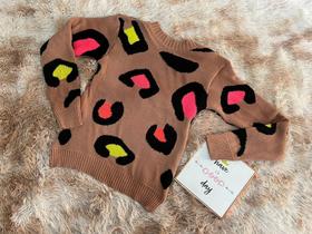 Blusa Tricot Manga Longa Animal Colors