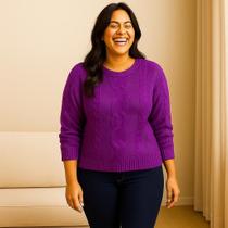 Blusa Tricot Manga Longa Bola Relevo Blusa Tricot Manga Longa Bola Relevo