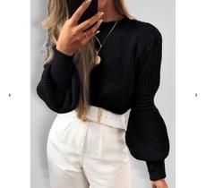 Blusa Tricot Manga Longa Bufante