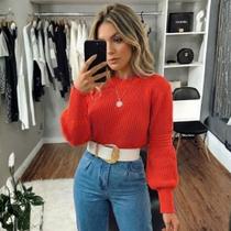 Blusa Tricot Manga Longa Bufante