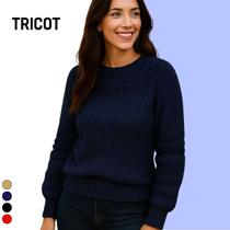 Blusa Tricot Manga Longa Detalhe Trança