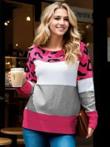 Blusa Tricot Manga Longa Onça - Vitrine Collection