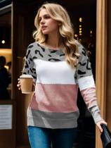 Blusa Tricot Manga Longa Onça