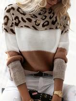 Blusa Tricot Manga Longa Onça