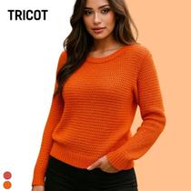 Blusa Tricot Manga Longa Ponto Perola