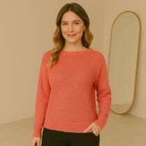 Blusa Tricot Manga Longa Ponto Perola