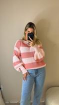 Blusa tricot manga over listrado