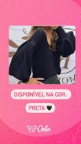 Blusa tricot mangas bufantes e decote U Blusa tricot mangas bufantes e decote U