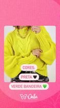 Blusa Tricot mangas bufantes e gola Blusa Tricot mangas bufantes e gola