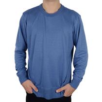 Blusa Tricot Masculina Delkor Sueter Plus Size Azul - 598030 Blusa Tricot Masculina Delkor Sueter Plus Size Azul - 598030